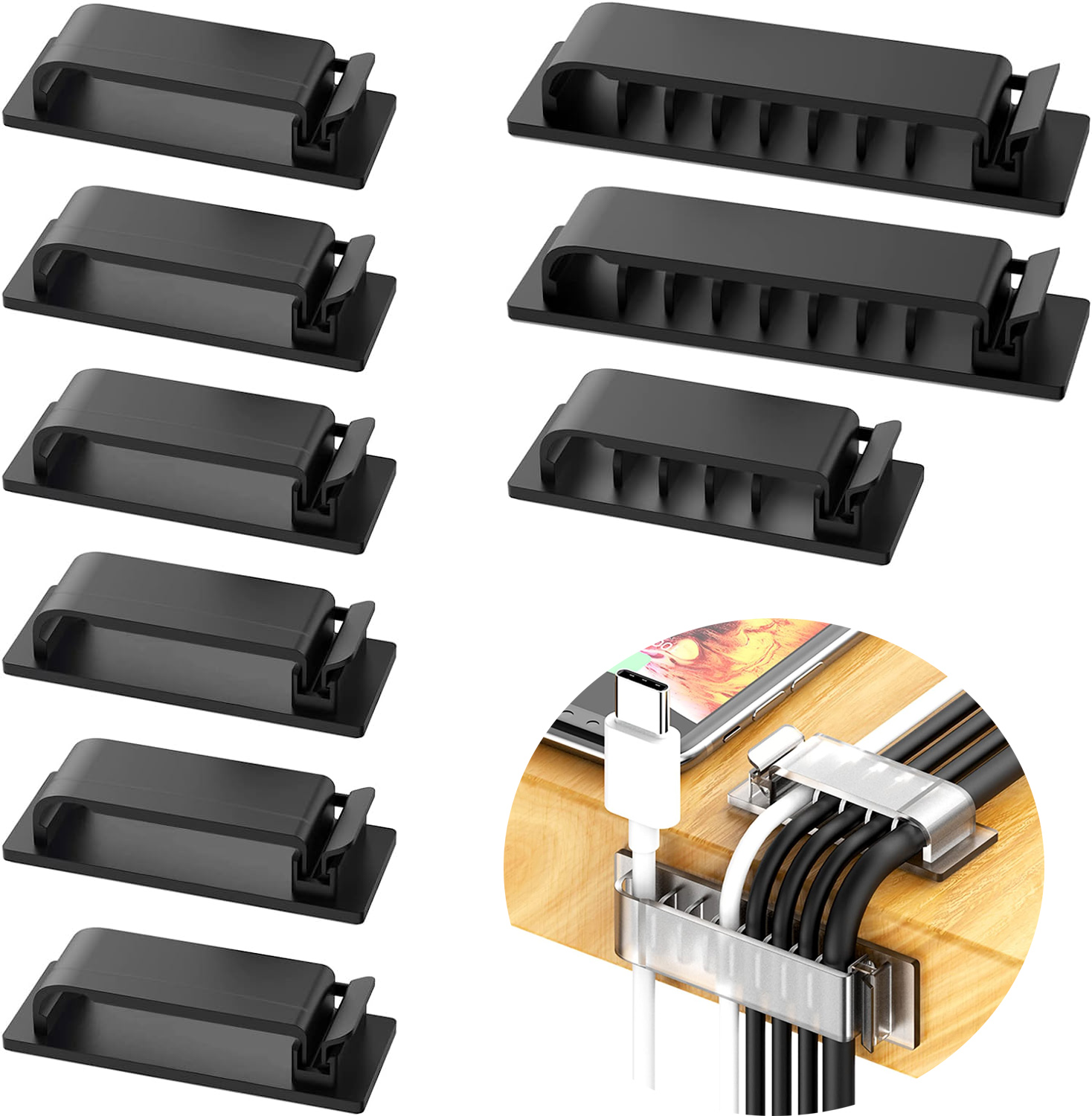 Wall Anchor Plastic - منظم الكابلات مقاطع كابلات ذاتية اللصق