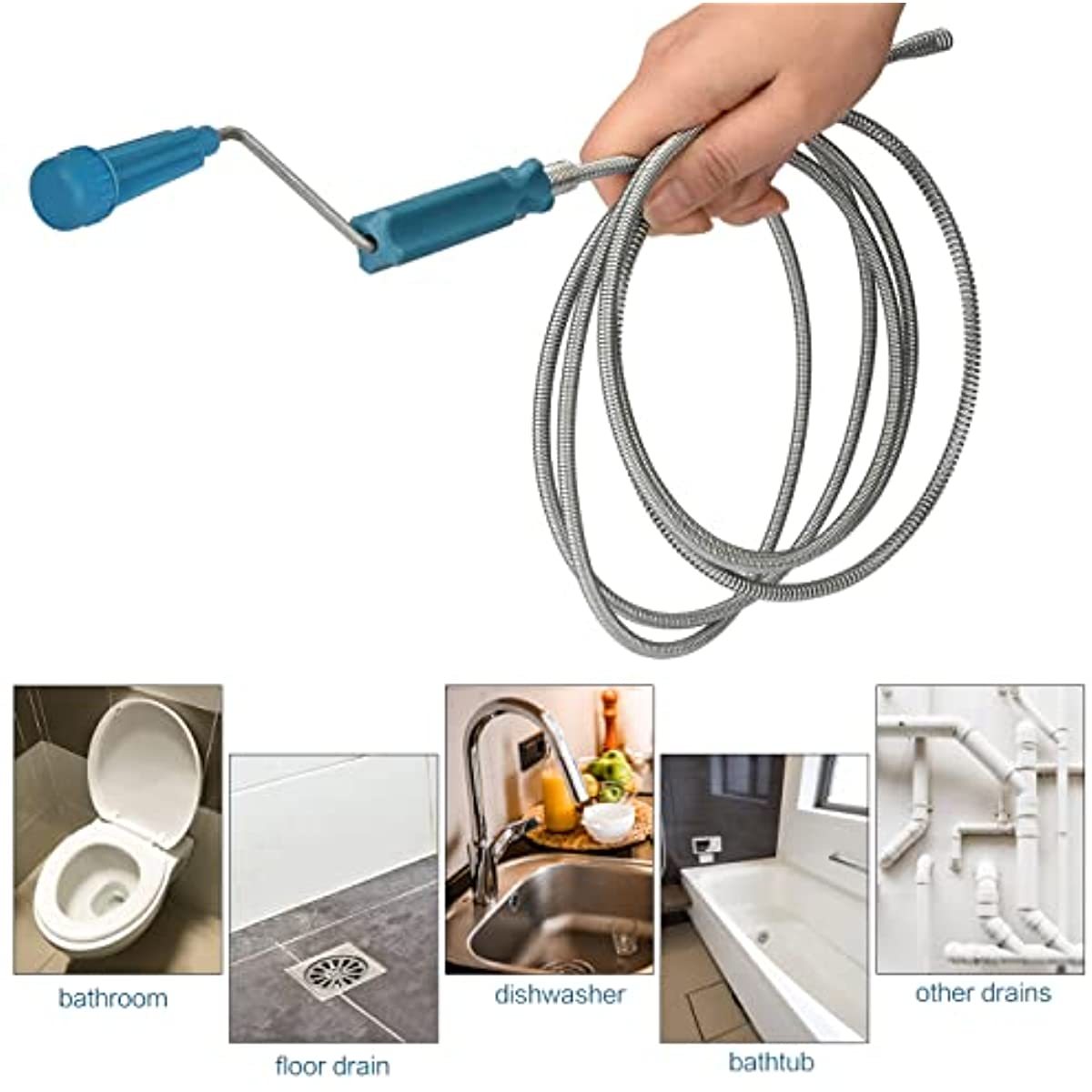 Plumbing Snake Drain - أداة تنظيف المجاري المرنة ذات المقبض