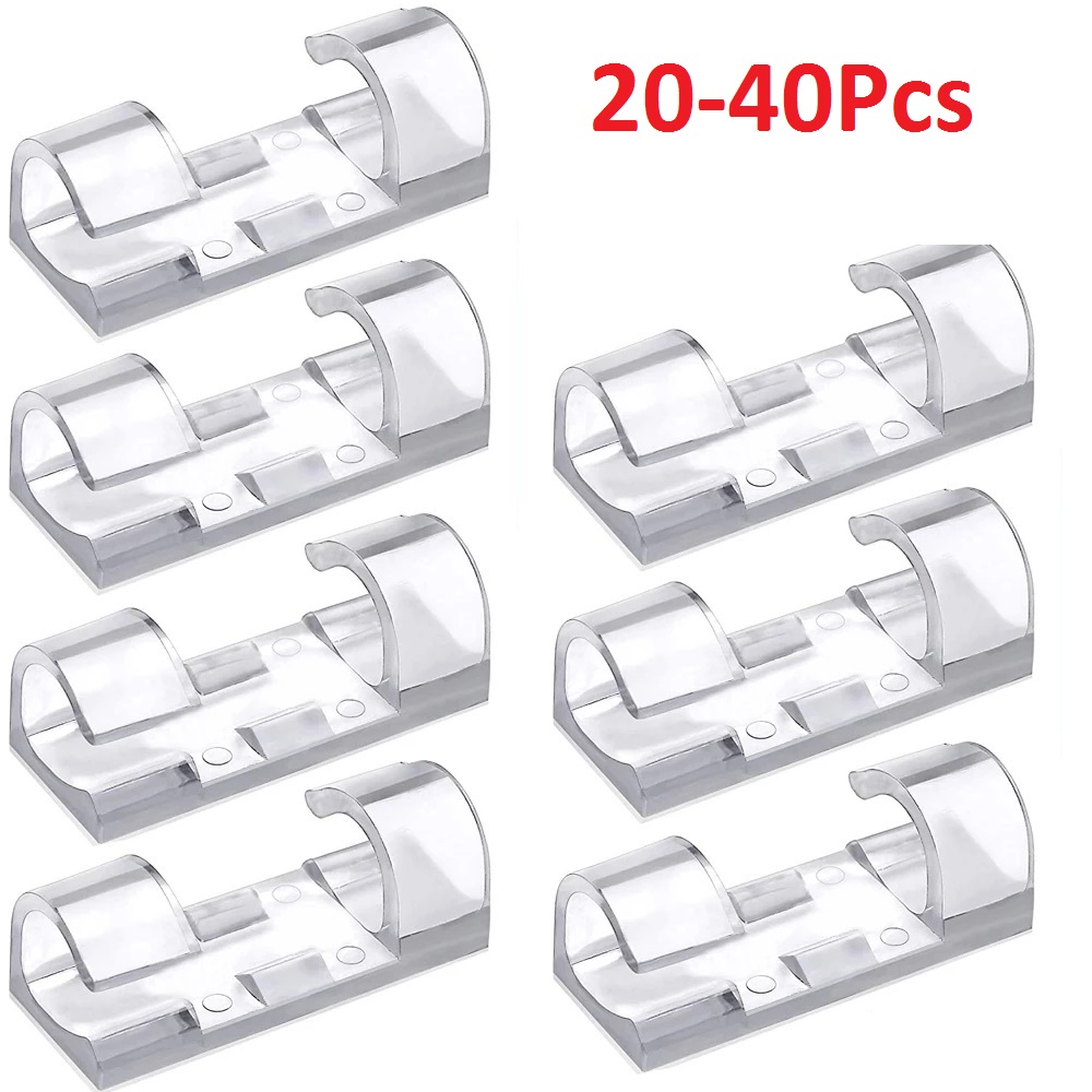 Wall Anchor Plastic - 40 قطعة منظم الكابلات مقاطع إدارة